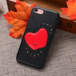 Wholesale iPhone SE (2020) / 8 / 7 Apple Design Studs Armor PU Leather Case (Black)